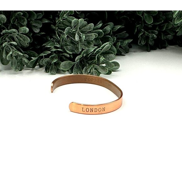 Personalized Copper London & Sabona Cuff Bracelet Engraved Adjustable - Picture 2 of 4
